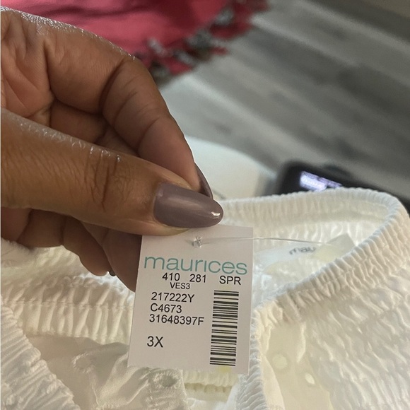Maurices White Eyelet Puff Dress NWT cottage core garden girl brunch smocked fem - Picture 6 of 6